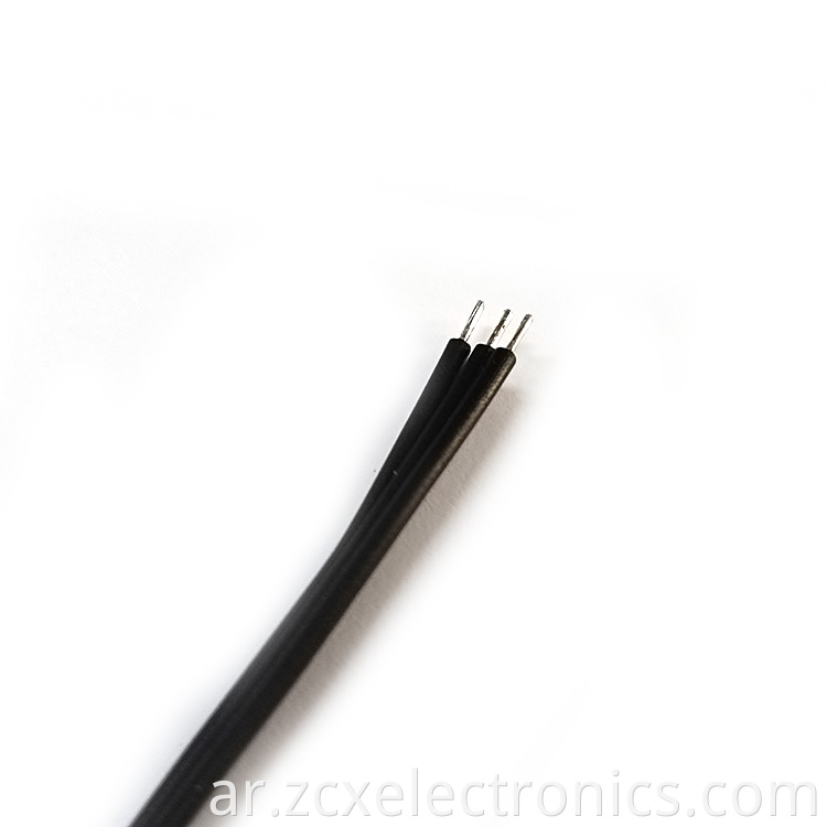 Tinned copper black power cord